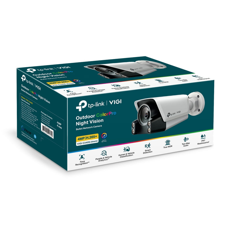 TP-Link VIGI C340S(4mm) VIGI 4MP Outdoor ColourPro Night Vision Bullet Network Camera