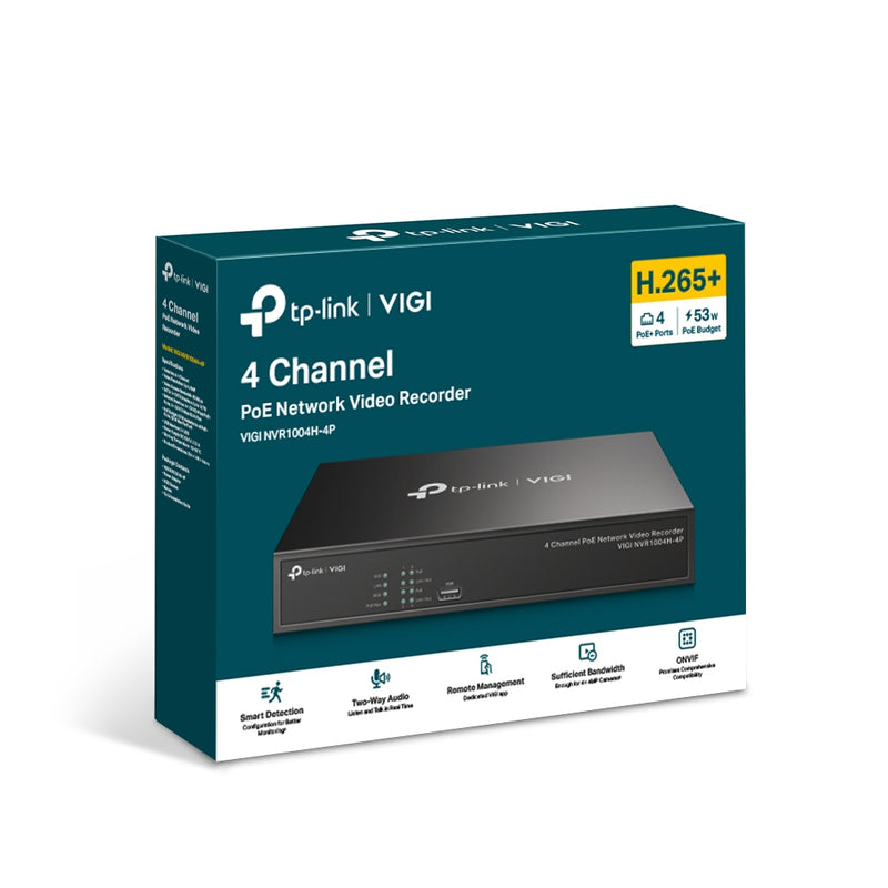 TP-LINK VIGI NVR1004H-4P VIGI 4 Channel PoE+ Network Video Recorder