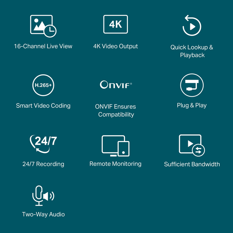 TP-Link VIGI NVR2016H 16 Channel Network Video Recorder