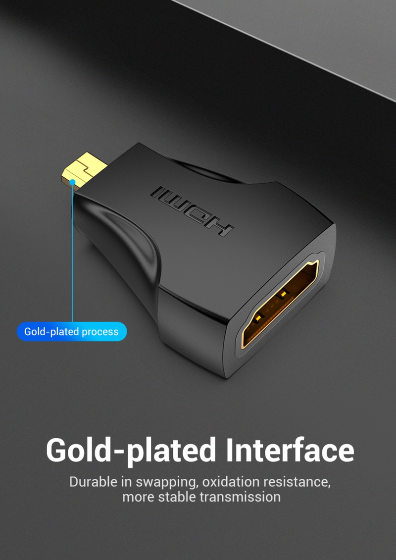 Vention Micro HDMI Male to HDMI Female Adapter Black