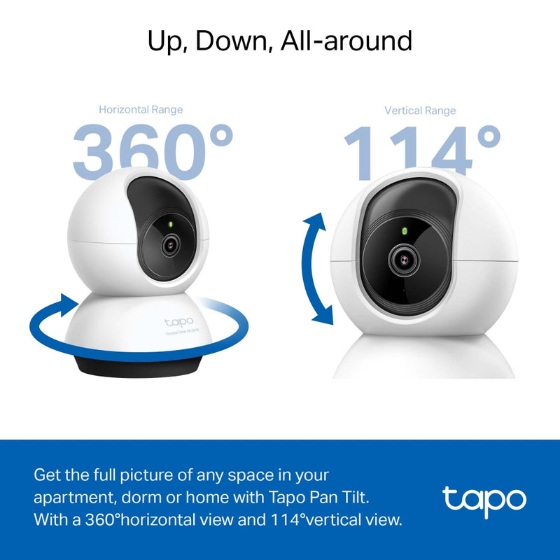 TP-Link Tapo C220 Indoor Pan/Tilt Security Wi-Fi Camera, 2K 4MP QHD, Power : AC Adapter