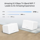 Mercusys Halo H47BE, BE9300 Whole Home Mesh Wi-Fi 7 System - 2 Pack