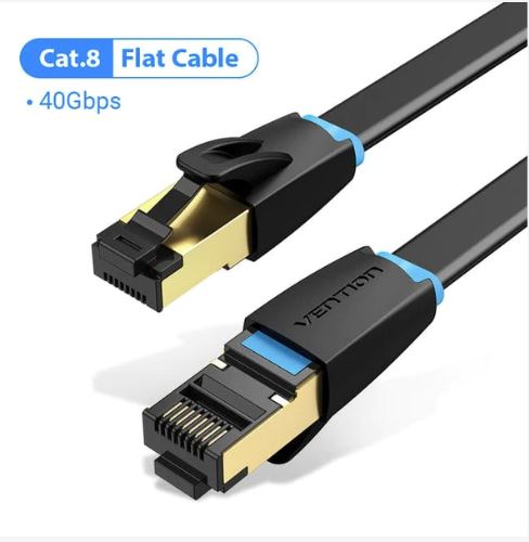 Vention Flat Cat.8 Patch Cable 1M Black