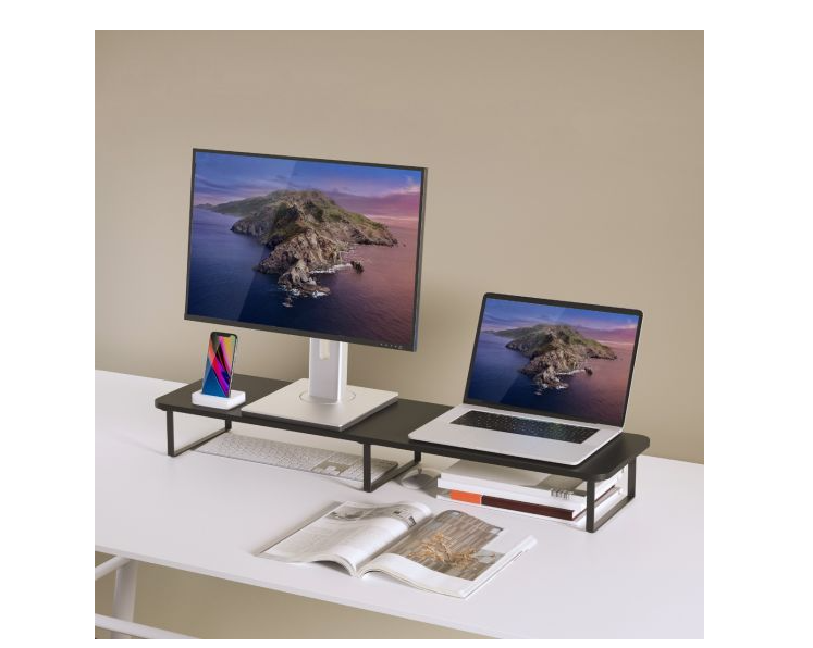 mBeat Activiva Black Dual Monitor Riser Stand