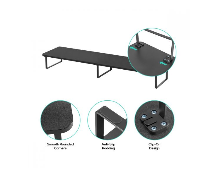 mBeat Activiva Black Dual Monitor Riser Stand