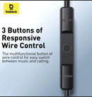 Baseus Enock CZ17 Semi-In-Ear Wired Earphones - Black