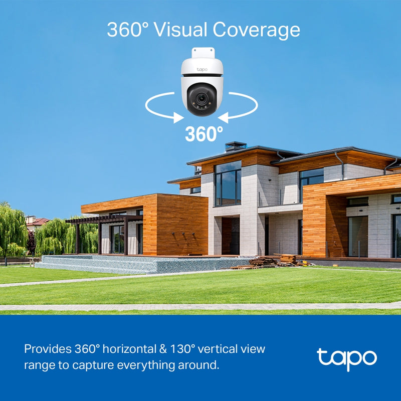 TP-Link Tapo C510W Outdoor Pan/Tilt Security WiFi Camera, 2k 1080P, 360Â° horizontal and 130Â° vertical view, Power : AC Adapter