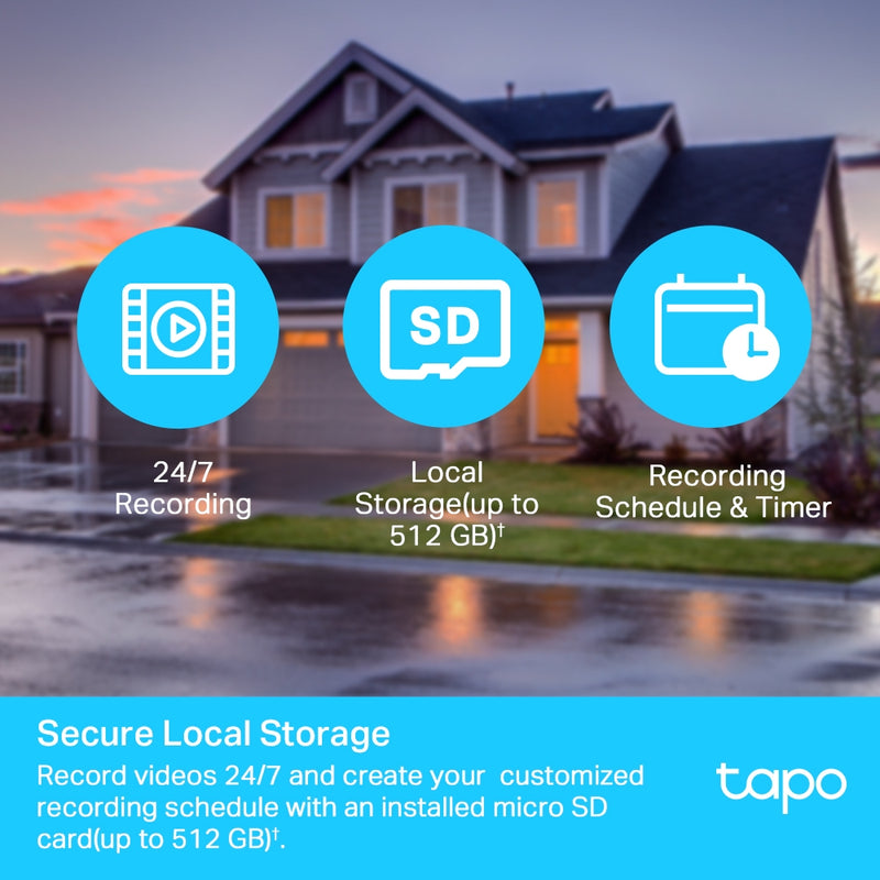 TP-Link Tapo C500, Outdoor Pan/Tilt Security WiFi Camera. 1080P,  360Â° horizontal & 130Â° vertical view, Power : AC Adapter