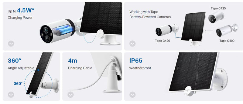 TP-Link Tapo A200 Solar Panel, for Tapo Battery Powered Cameras