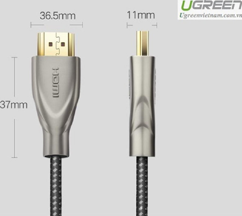 UGREEN HDMI Carbon Fiber Zinc Alloy Cable 2m (Gray)