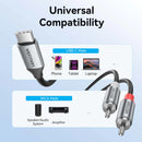 Vention USB-C Male to 2RCA Male with DAC Audio Cable 1M Gray