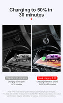 Baseus High Efficiency One to Two Cigarette Lighter(dual-cigarette lighter 80W +dual USB 3.1A)Black