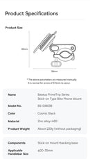 Baseus PrimeTrip Series Stick-on Type Bike Phone Mount Cosmic Black