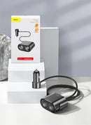 Baseus High Efficiency One to Two Cigarette Lighter(dual-cigarette lighter 80W +dual USB 3.1A)Black