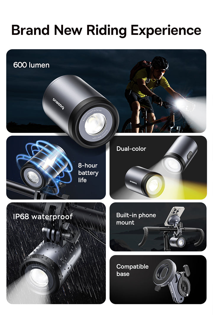 Baseus PrimeTrip Series Dual-Color Bike Light 2-in-1 Set Cosmic Black