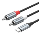 Vention USB-C Male to 2RCA Male with DAC Audio Cable 1M Gray