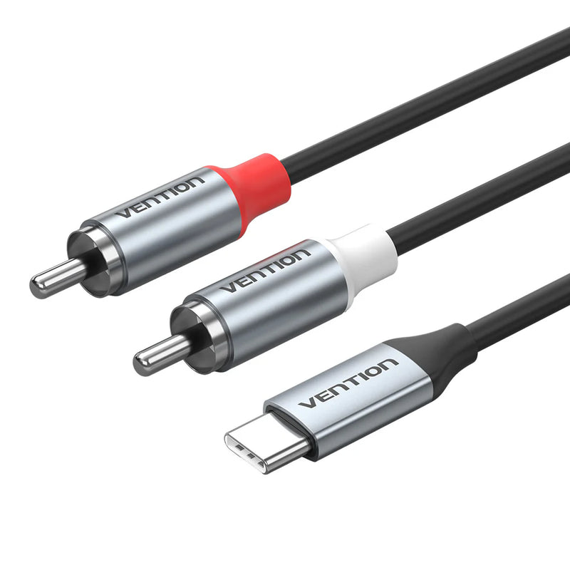 Vention USB-C Male to 2RCA Male with DAC Audio Cable 1M Gray