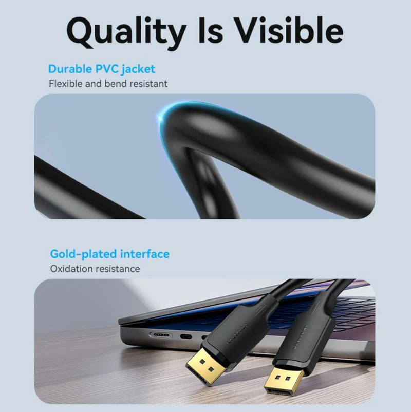 Vention DisplayPort Male to Male 4K HD Cable 2M Black