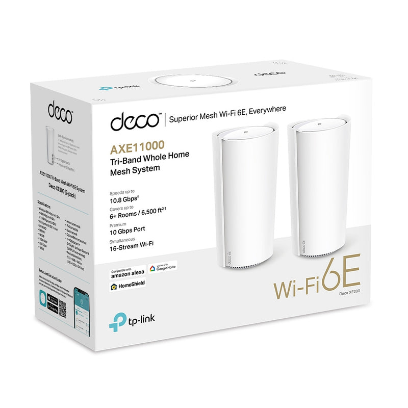 TP-Link Deco XE200 AXE11000 Whole Home Mesh Wi-Fi 6E System - 2 Pack