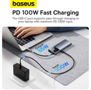 Baseus Metal Gleam Series II 6-in-1 USB HUB, USB-C to 1*HDMI4K@60Hz+1*USB-Cˆ10Gbps+2*USB-A(10Gbps)+1*RJ45+1*USB-CˆPD