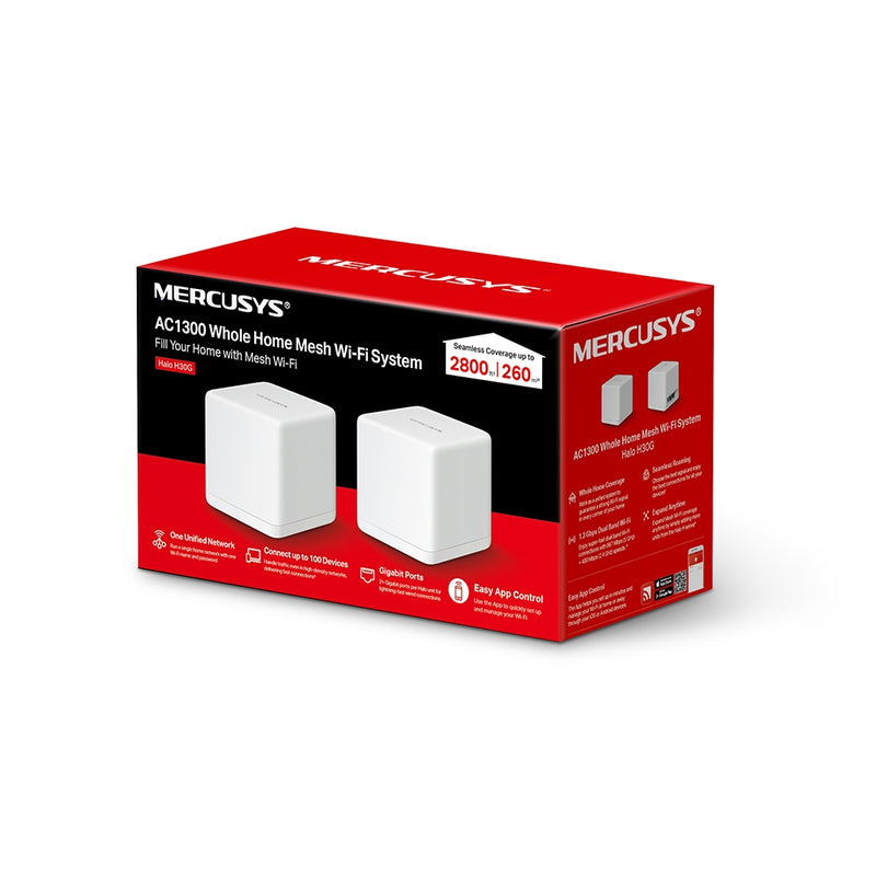 Mercusys AC1300 Whole Home Mesh Wi-Fi System Halo H30G(2-pack)