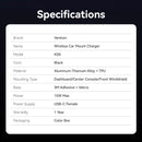 Vention Magnetic Wireless Car Mount Charger Black