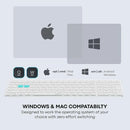 Rapoo E9350L Wireless Multi-mode Ultra-slim 99 Key Keyboard with Bluetooth and 2.4g White