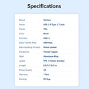 Vention USB 2.0 Type-C Male to Type-C Male Right Angle 3A Cable 2M Gray Aluminum Alloy Type