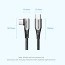 Vention USB 2.0 Type-C Male to Type-C Male Right Angle 3A Cable 2M Gray Aluminum Alloy Type
