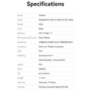 Vention DisplayPort Male to Male 4K HD Cable 5M Black