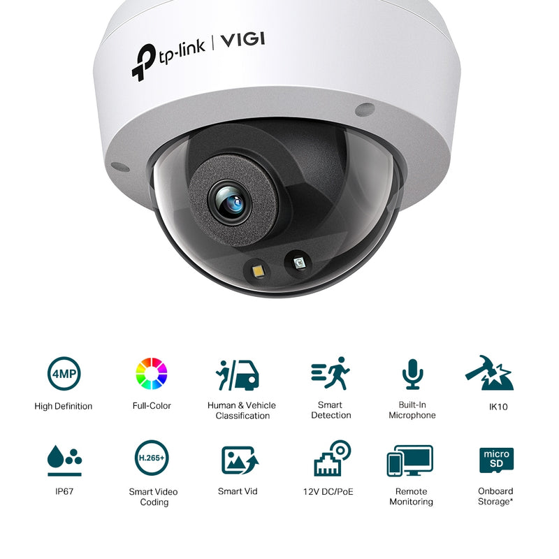 TP-Link VIGI C240 (4mm) 4MP Outdoor Full-Colour Dome Network Camera