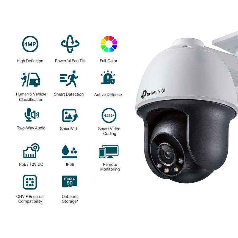 TP-Link VIGI 4MP Outdoor Full-Color Pan Tilt Network Camera