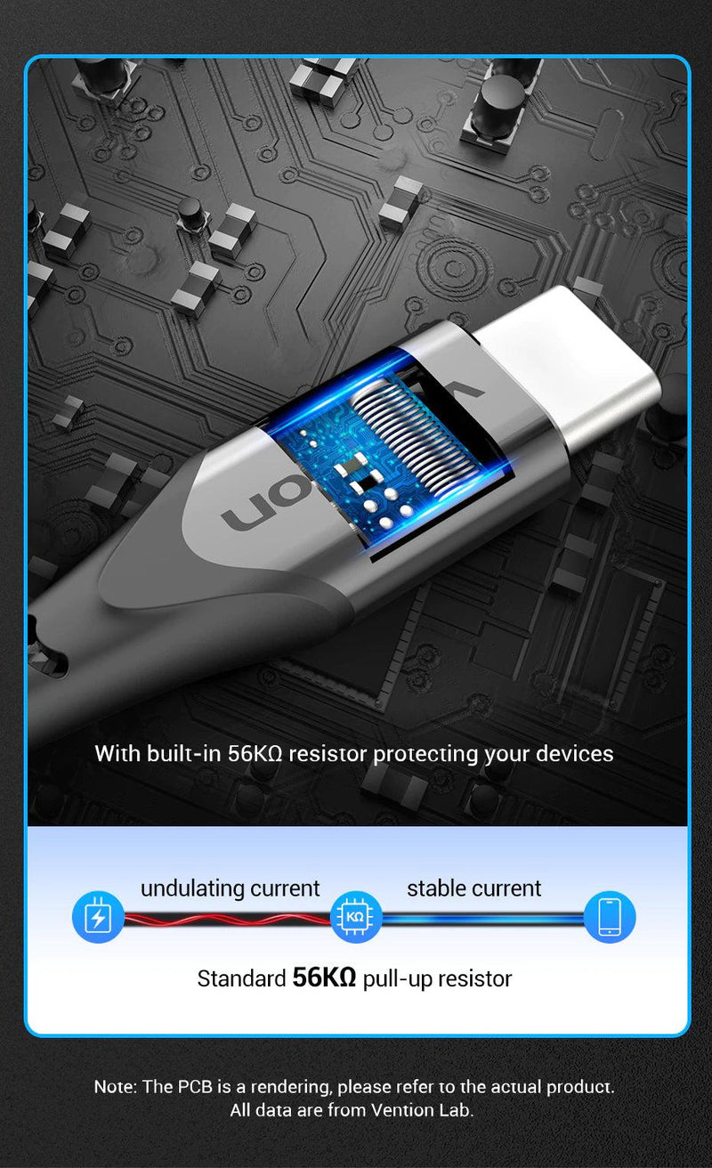 Vention USB 2.0 A Male to C Male 3A Cable 3M Black