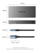Vention USB-C to (DP+HDMI)/(USB-C+HDMI)/USB 3.2 Gen 2-C*2/USB 3.2 Gen 2-A/RJ45/SD/TF/PD DisplayLink Docking Station Gray Aluminum Alloy Type