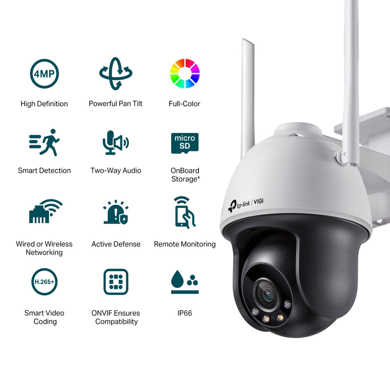 TP-Link VIGI C540-W (4mm) 4MP Outdoor Full-Colour Wi-Fi Pan Tilt Network Camera