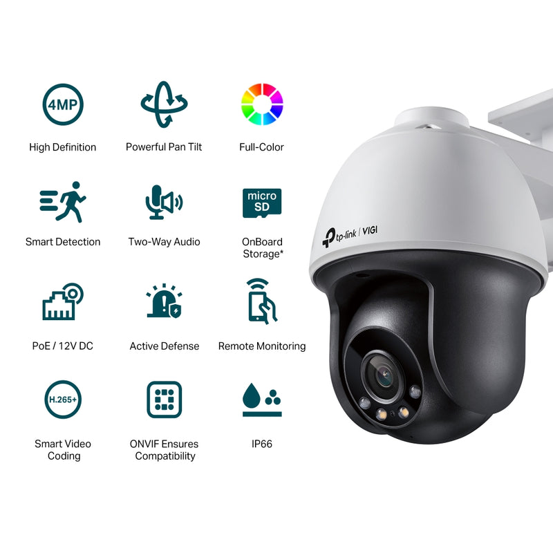 TP-Link VIGI C540 (4mm) 4MP Outdoor Full-Colour Pan Tilt Network Camera