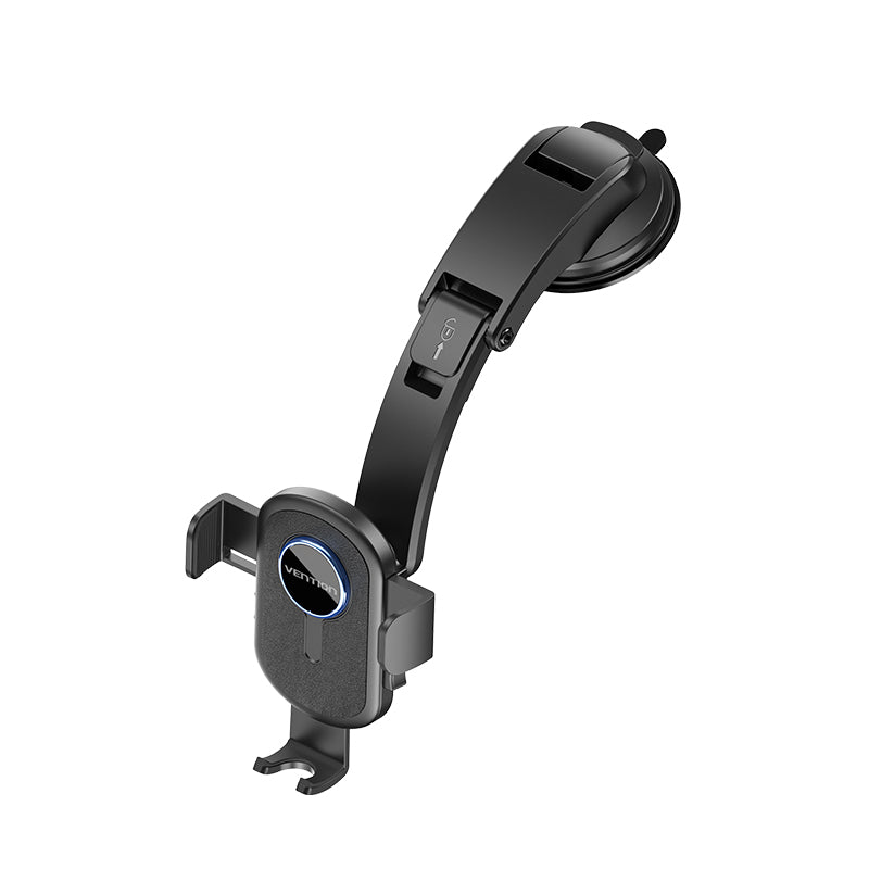 Vention One Touch Clamping Car Phone Mount with Suction Cup Black Square Type