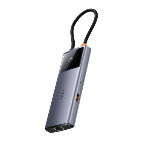 Baseus Metal Gleam Series II 6-in-1 USB HUB, USB-C to 1*HDMI4K@60Hz+1*USB-Cˆ10Gbps+2*USB-A(10Gbps)+1*RJ45+1*USB-CˆPD