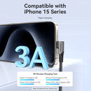 Vention USB 2.0 Type-C Male to Type-C Male Right Angle 3A Cable 1M Gray Aluminum Alloy Type