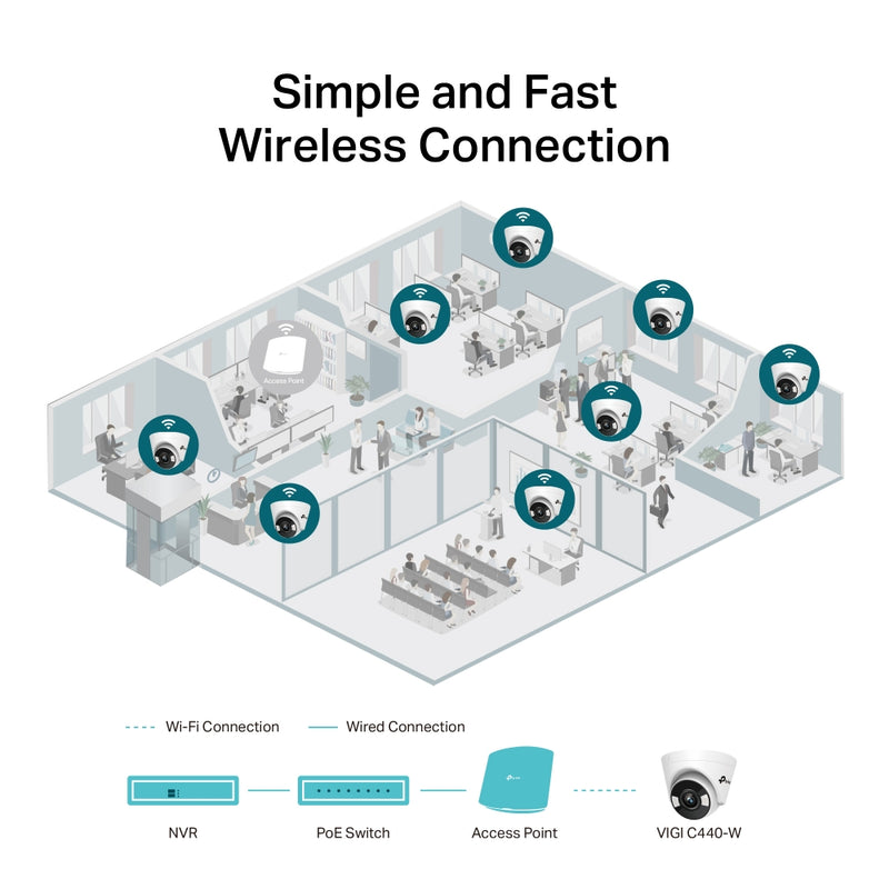 TP-Link VIGI C440-W (4mm) 4MP Full-Colour Wi-Fi Turret Network Camera