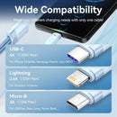 Vention USB 2.0 A Male to 3-in-1 USB-C & Lightning & Micro-B Male 6A Cable Aluminum Alloy Type