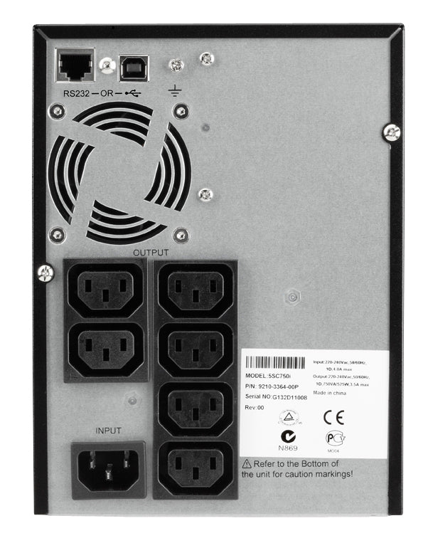 Eaton 5SC 750VA / 525W Mini Tower UPS,  6 x IEC Sockets