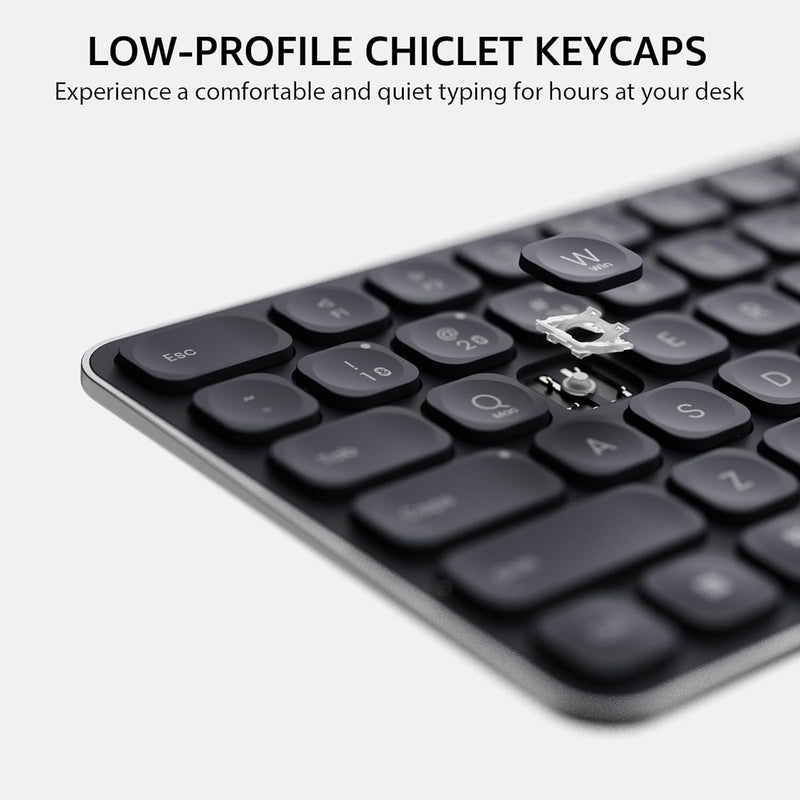 Rapoo E9550L Wireless Multi-mode Ultra-slim 110 Key Keyboard with Bluetooth and 2.4g