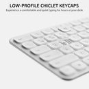 Rapoo E9550L Wireless Multi-mode Ultra-slim 110 Key Keyboard with Bluetooth and 2.4g White
