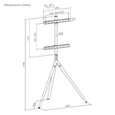 Bracom Tripod Stylish Easel Studio TV Floor Stand Matte Black & Walnut