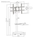 Bracom Heavy-Duty Mobile TV Floor Stand upto 86 inch TV White