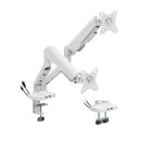 Bracom FlexPrecision Cost-Effective Gas Spring Dual Monitor Arm with USB Ports White