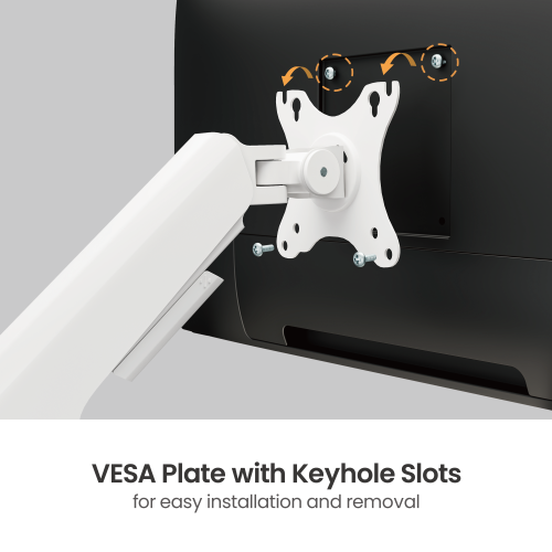 Bracom FlexPrecision Cost-Effective Gas Spring Dual Monitor Arm with USB Ports White