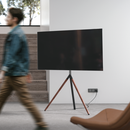 Bracom Tripod Stylish Easel Studio TV Floor Stand Matte Black & Walnut