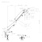 Bracom Super Economical Gas Spring Monitor Arm with USB Ports Black